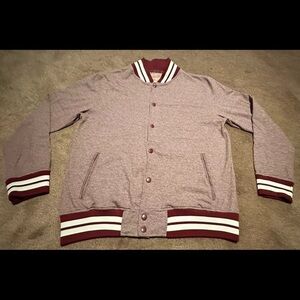 Trademark Brooklyn Cloth Men's Varsity Baseball Jacket XL Burgundy EUC
